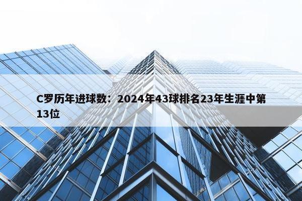 C罗历年进球数：2024年43球排名23年生涯中第13位