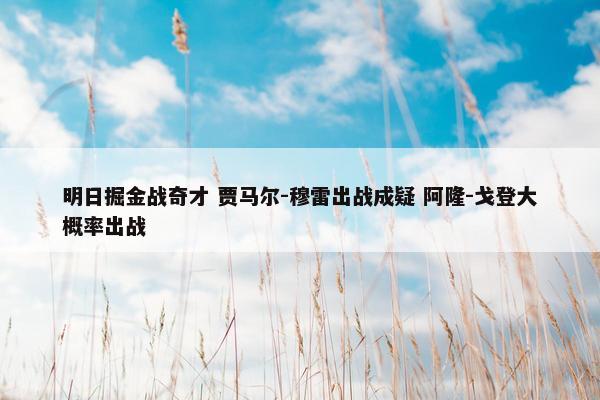 明日掘金战奇才 贾马尔-穆雷出战成疑 阿隆-戈登大概率出战