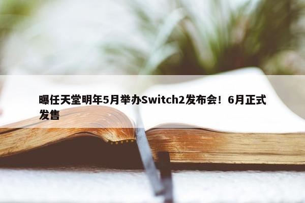 曝任天堂明年5月举办Switch2发布会！6月正式发售