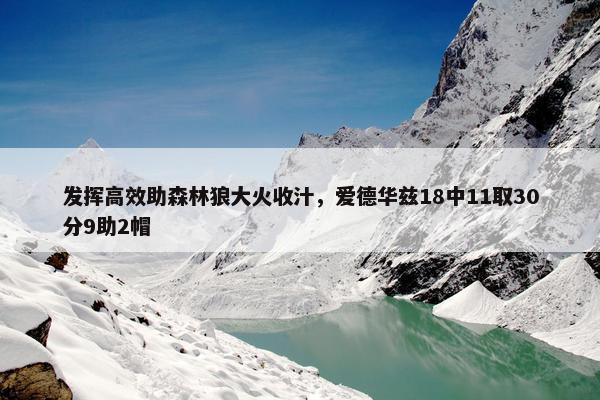 发挥高效助森林狼大火收汁，爱德华兹18中11取30分9助2帽