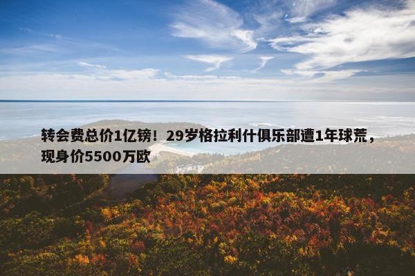 转会费总价1亿镑！29岁格拉利什俱乐部遭1年球荒，现身价5500万欧