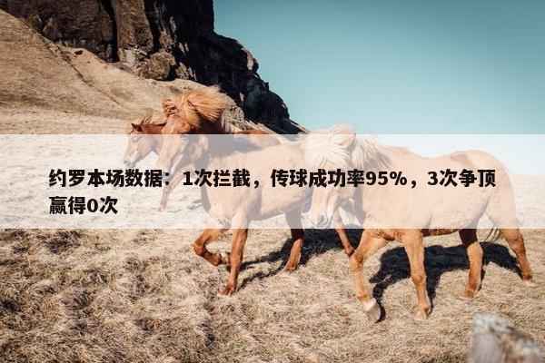 约罗本场数据：1次拦截，传球成功率95%，3次争顶赢得0次