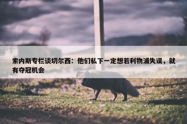 索内斯专栏谈切尔西：他们私下一定想若利物浦失误，就有夺冠机会