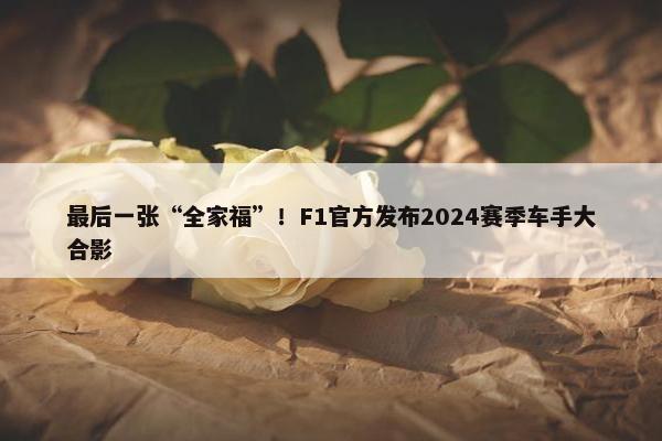 最后一张“全家福”！F1官方发布2024赛季车手大合影