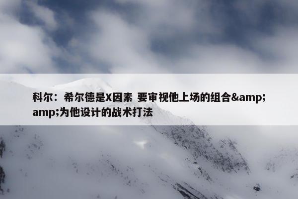 科尔：希尔德是X因素 要审视他上场的组合&amp;为他设计的战术打法