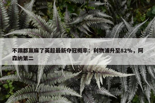 不踢都赢麻了英超最新夺冠概率：利物浦升至82%，阿森纳第二