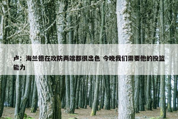 卢：海兰德在攻防两端都很出色 今晚我们需要他的投篮能力