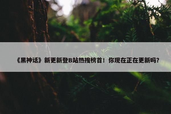 《黑神话》新更新登B站热搜榜首！你现在正在更新吗？