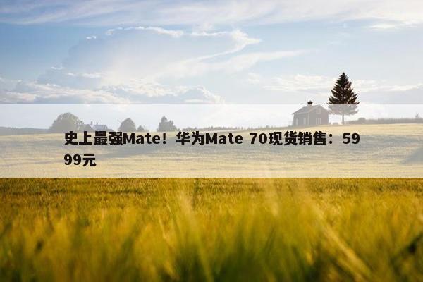 史上最强Mate！华为Mate 70现货销售：5999元