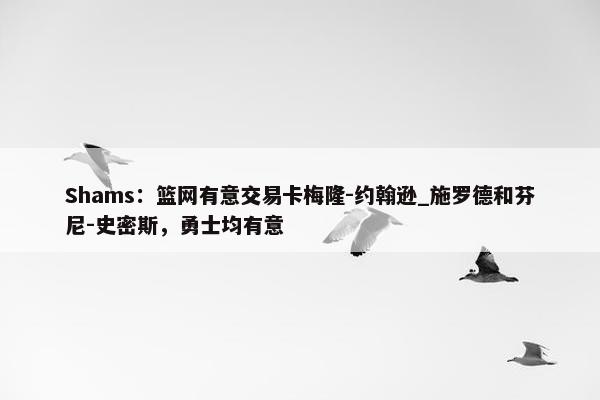 Shams：篮网有意交易卡梅隆-约翰逊_施罗德和芬尼-史密斯，勇士均有意