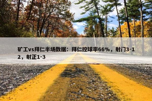 矿工vs拜仁半场数据：拜仁控球率66%，射门3-12，射正1-3