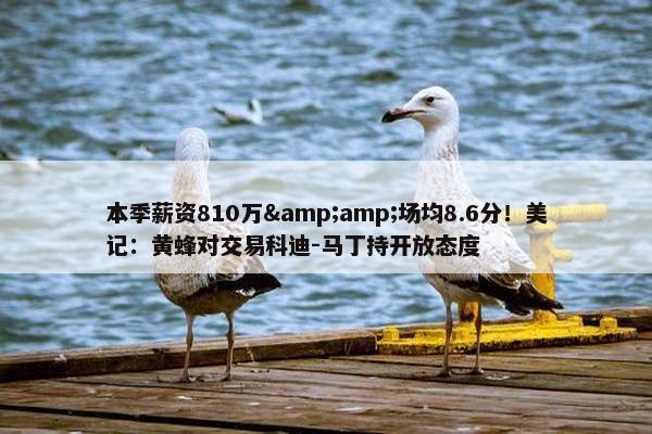 本季薪资810万&amp;场均8.6分！美记：黄蜂对交易科迪-马丁持开放态度