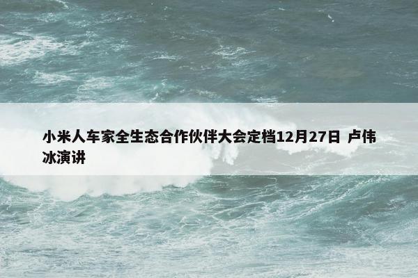 小米人车家全生态合作伙伴大会定档12月27日 卢伟冰演讲