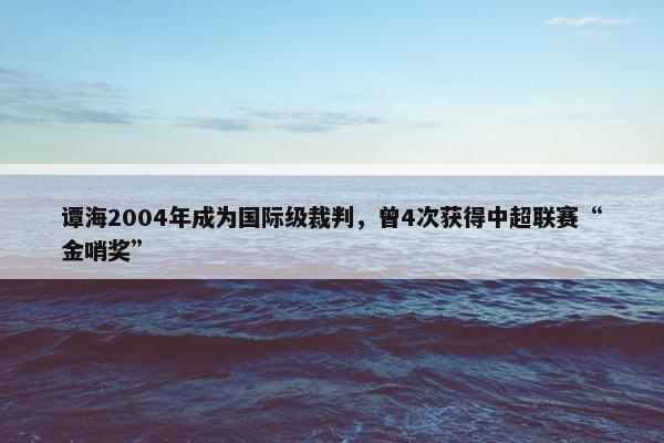 谭海2004年成为国际级裁判，曾4次获得中超联赛“金哨奖”