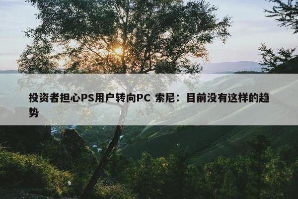 投资者担心PS用户转向PC 索尼：目前没有这样的趋势