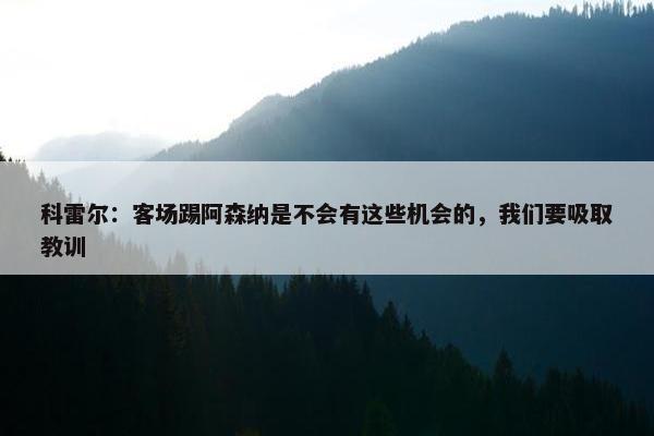 科雷尔：客场踢阿森纳是不会有这些机会的，我们要吸取教训