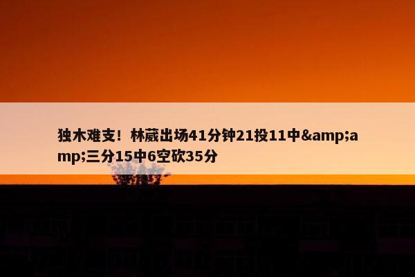 独木难支！林葳出场41分钟21投11中&amp;三分15中6空砍35分