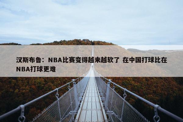 汉斯布鲁：NBA比赛变得越来越软了 在中国打球比在NBA打球更难