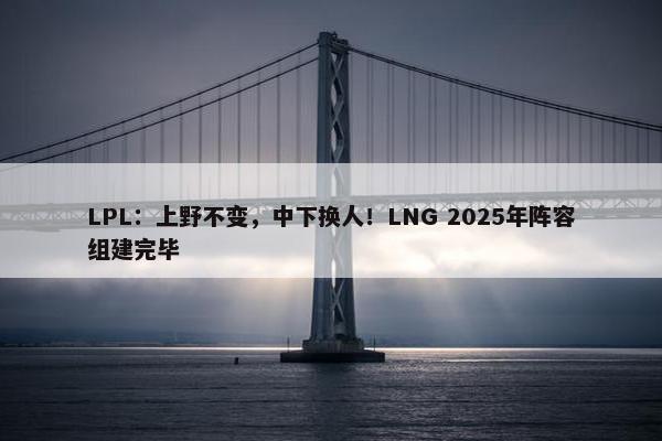 LPL：上野不变，中下换人！LNG 2025年阵容组建完毕