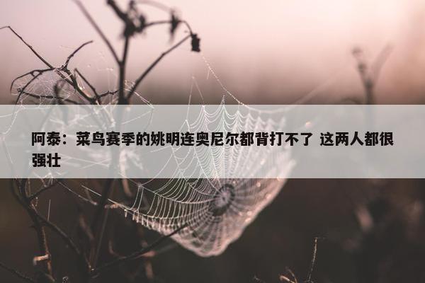 阿泰：菜鸟赛季的姚明连奥尼尔都背打不了 这两人都很强壮