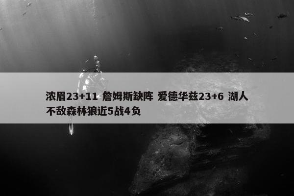 浓眉23+11 詹姆斯缺阵 爱德华兹23+6 湖人不敌森林狼近5战4负