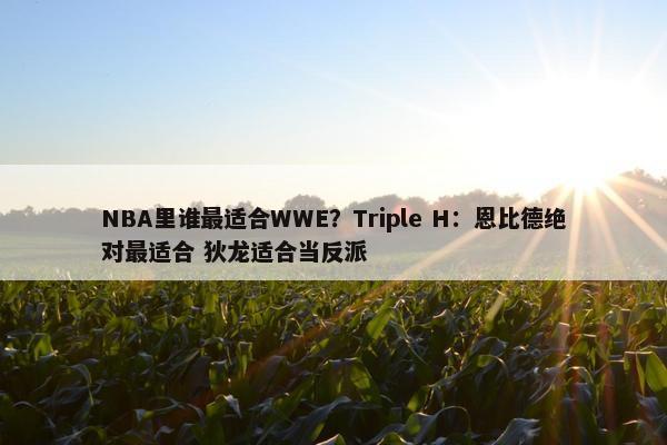 NBA里谁最适合WWE？Triple H：恩比德绝对最适合 狄龙适合当反派