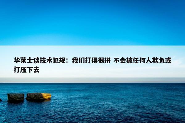 华莱士谈技术犯规：我们打得很拼 不会被任何人欺负或打压下去