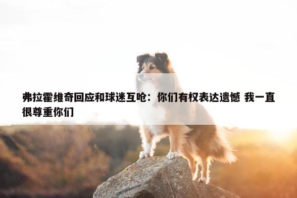 弗拉霍维奇回应和球迷互呛：你们有权表达遗憾 我一直很尊重你们