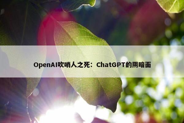 OpenAI吹哨人之死：ChatGPT的阴暗面