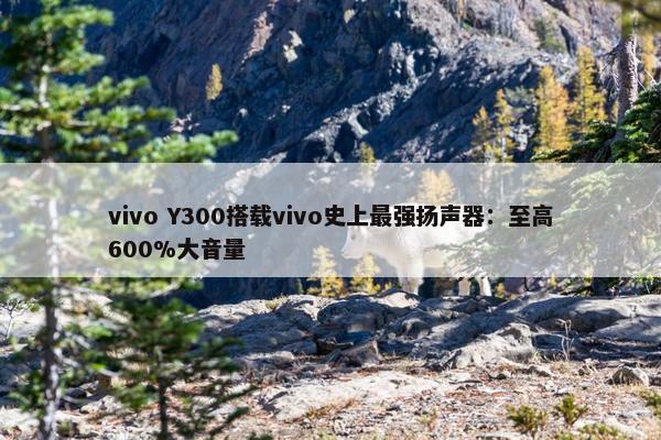 vivo Y300搭载vivo史上最强扬声器：至高600%大音量