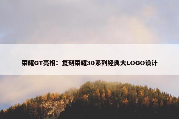 荣耀GT亮相：复刻荣耀30系列经典大LOGO设计