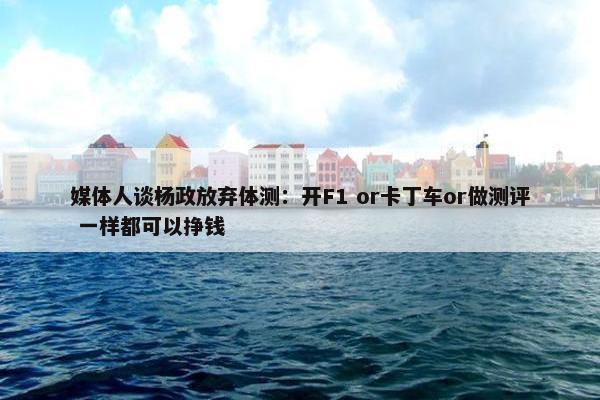 媒体人谈杨政放弃体测：开F1 or卡丁车or做测评 一样都可以挣钱