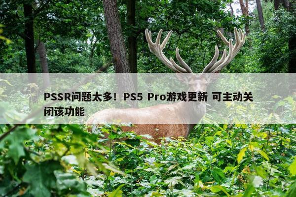 PSSR问题太多！PS5 Pro游戏更新 可主动关闭该功能