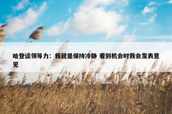 哈登谈领导力：我就是保持冷静 看到机会时我会发表意见