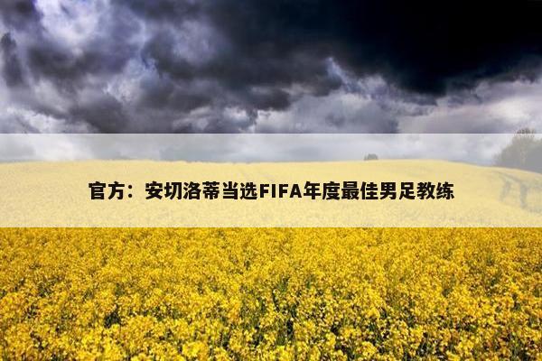 官方：安切洛蒂当选FIFA年度最佳男足教练