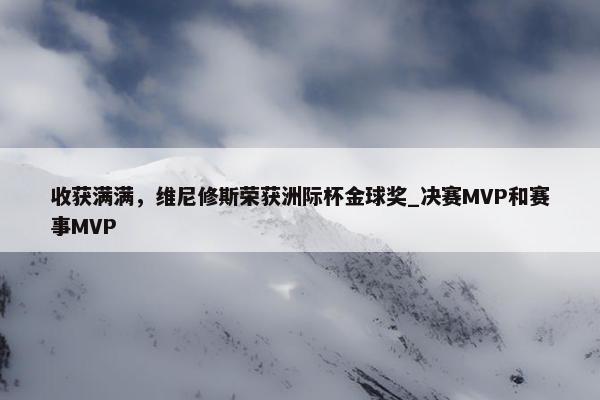 收获满满，维尼修斯荣获洲际杯金球奖_决赛MVP和赛事MVP