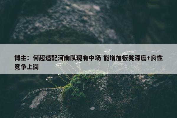 博主：何超适配河南队现有中场 能增加板凳深度+良性竞争上岗