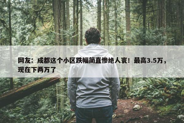 网友：成都这个小区跌幅简直惨绝人寰！最高3.5万，现在下两万了