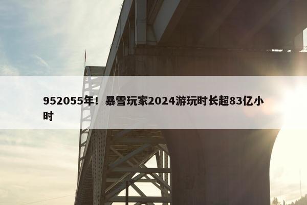 952055年！暴雪玩家2024游玩时长超83亿小时