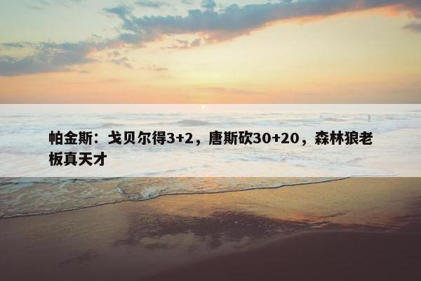 帕金斯：戈贝尔得3+2，唐斯砍30+20，森林狼老板真天才