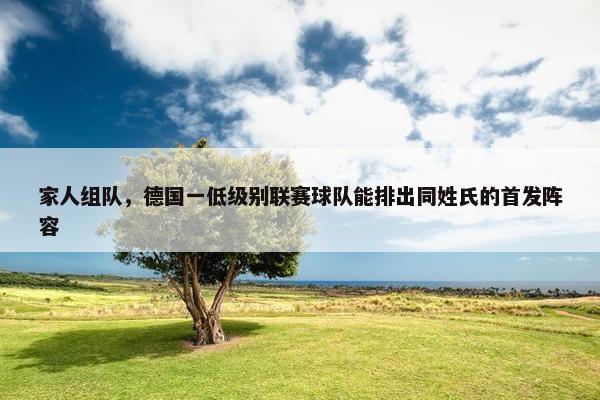 家人组队，德国一低级别联赛球队能排出同姓氏的首发阵容