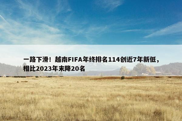 一路下滑！越南FIFA年终排名114创近7年新低，相比2023年末降20名