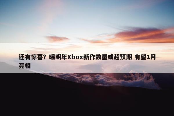 还有惊喜？曝明年Xbox新作数量或超预期 有望1月亮相