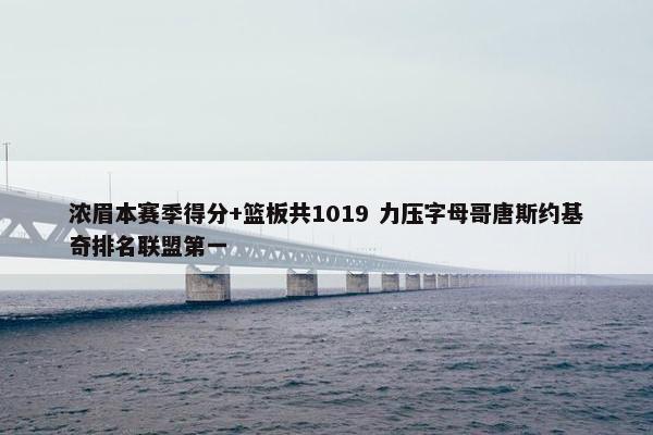 浓眉本赛季得分+篮板共1019 力压字母哥唐斯约基奇排名联盟第一