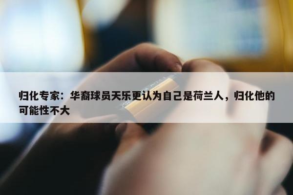 归化专家：华裔球员天乐更认为自己是荷兰人，归化他的可能性不大