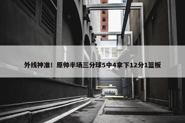 外线神准！原帅半场三分球5中4拿下12分1篮板