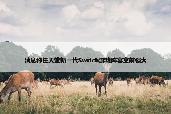 消息称任天堂新一代Switch游戏阵容空前强大