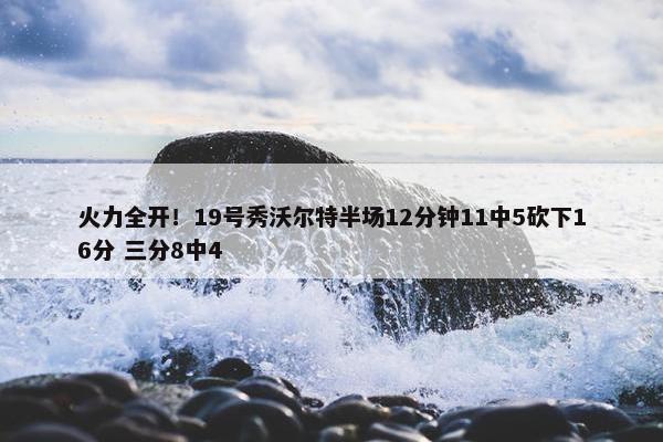 火力全开！19号秀沃尔特半场12分钟11中5砍下16分 三分8中4