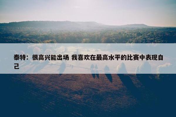 泰特：很高兴能出场 我喜欢在最高水平的比赛中表现自己