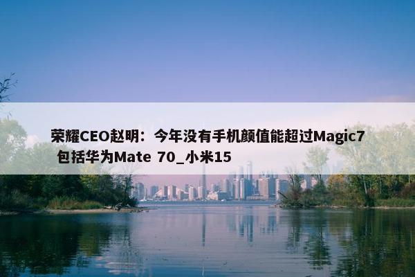 荣耀CEO赵明：今年没有手机颜值能超过Magic7 包括华为Mate 70_小米15